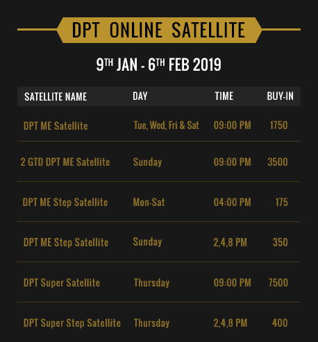 DPT Satellite Schedule