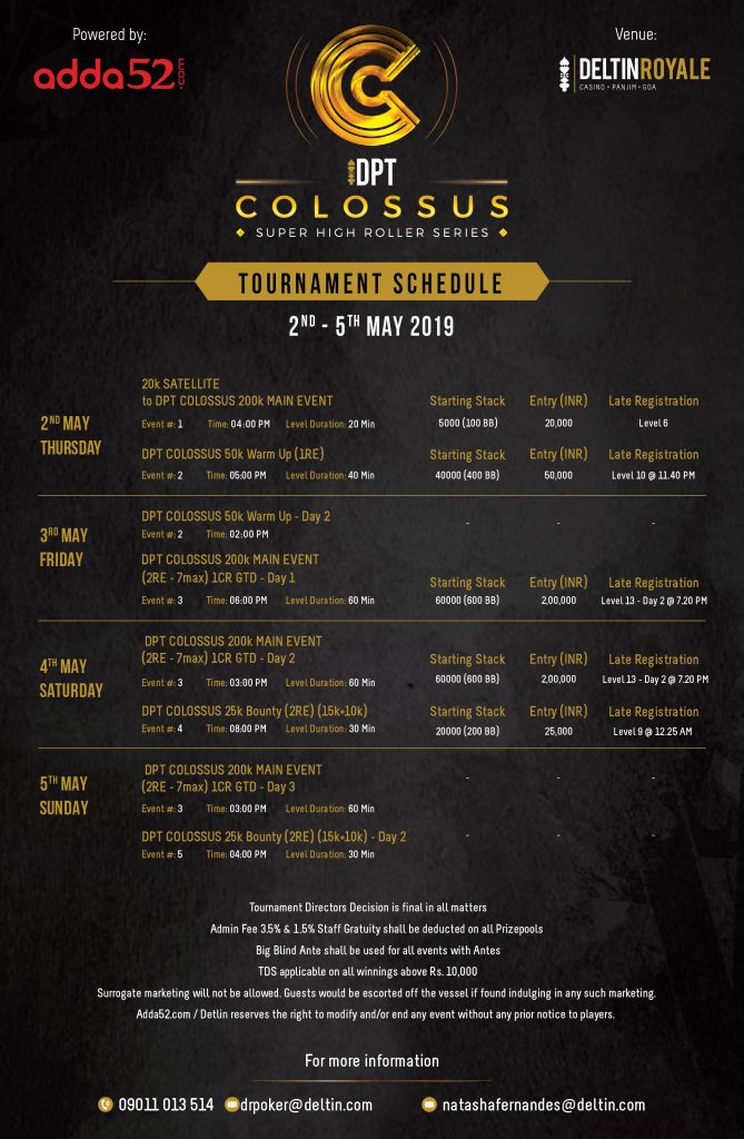 DPT Colossus 2019 Schedule